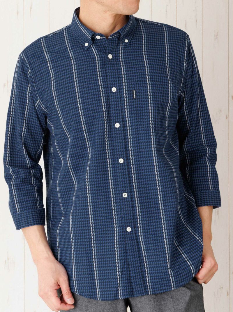 DESCENDANT ストライプシャツ サイズ1 ボタンダウンシャツ DESCENDANT/KENNEDY'S STRIPE LS SHIRT (BLUE)