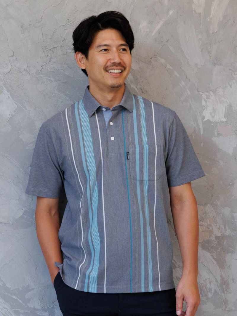 ストライプ共衿ラガーシャツ | INSPIRE ONLINE SHOP