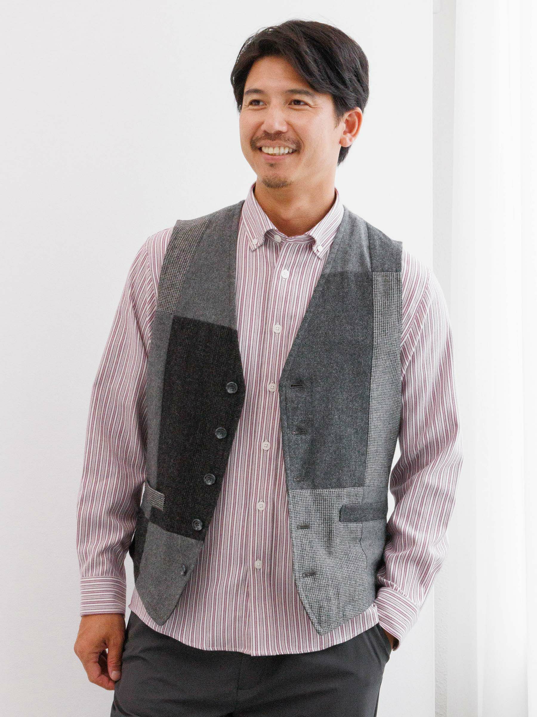 レア！ GILET (ジレ) 　リメイクジャケット ヴィンテージ  グレー レア！ GILET (ジレ) リメイクジャケット ヴィンテージ グレー レア