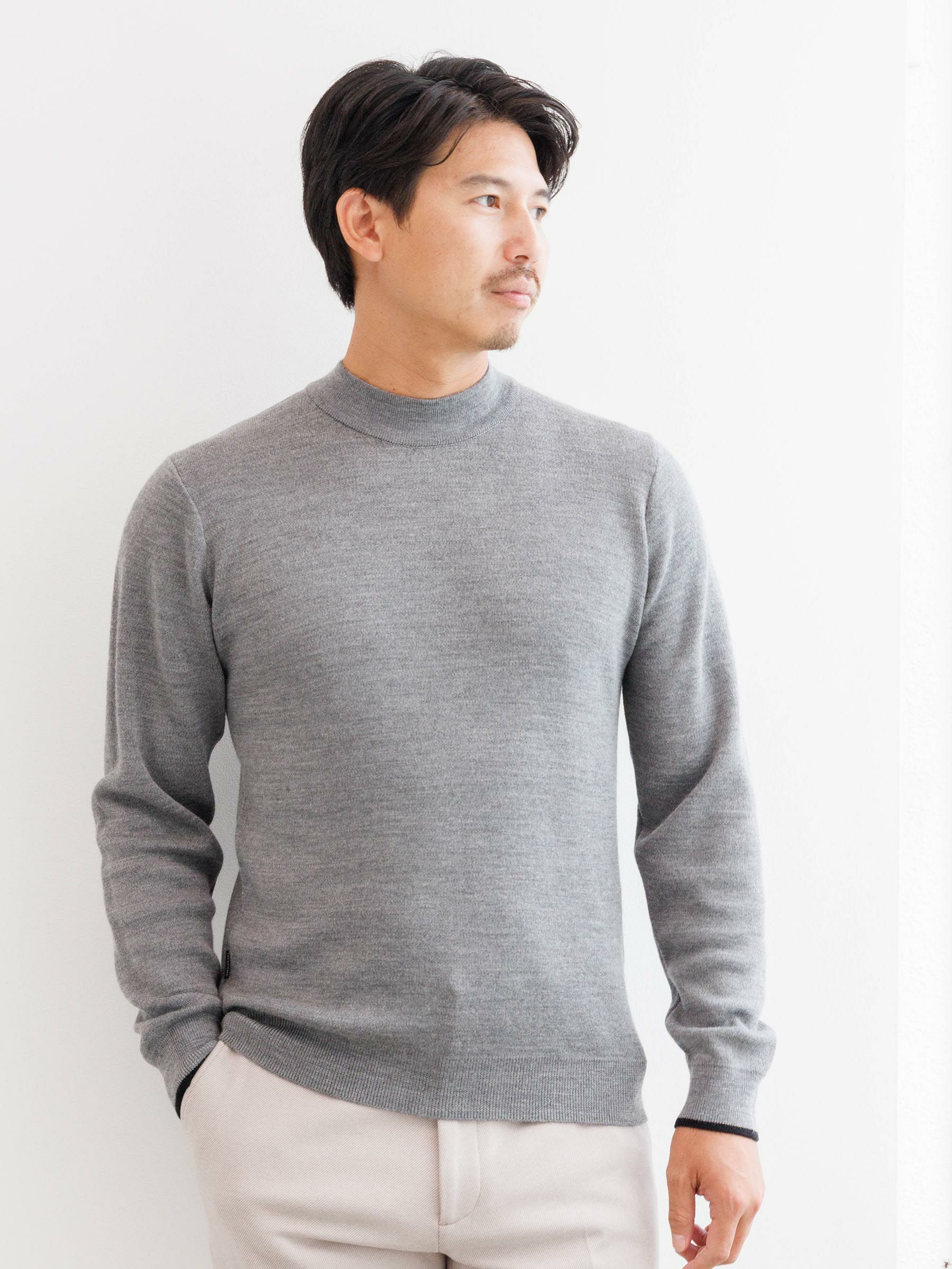 〈MEN〉フェイク レイヤード モックネック ニット MEN〉フェイク レイヤード モックネック ニット